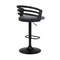 Armen Living Adele Adjustable Height Swivel Gray Faux Leather and Black Wood Bar Stool with Black Base LCADBAGRBL - alternate 5